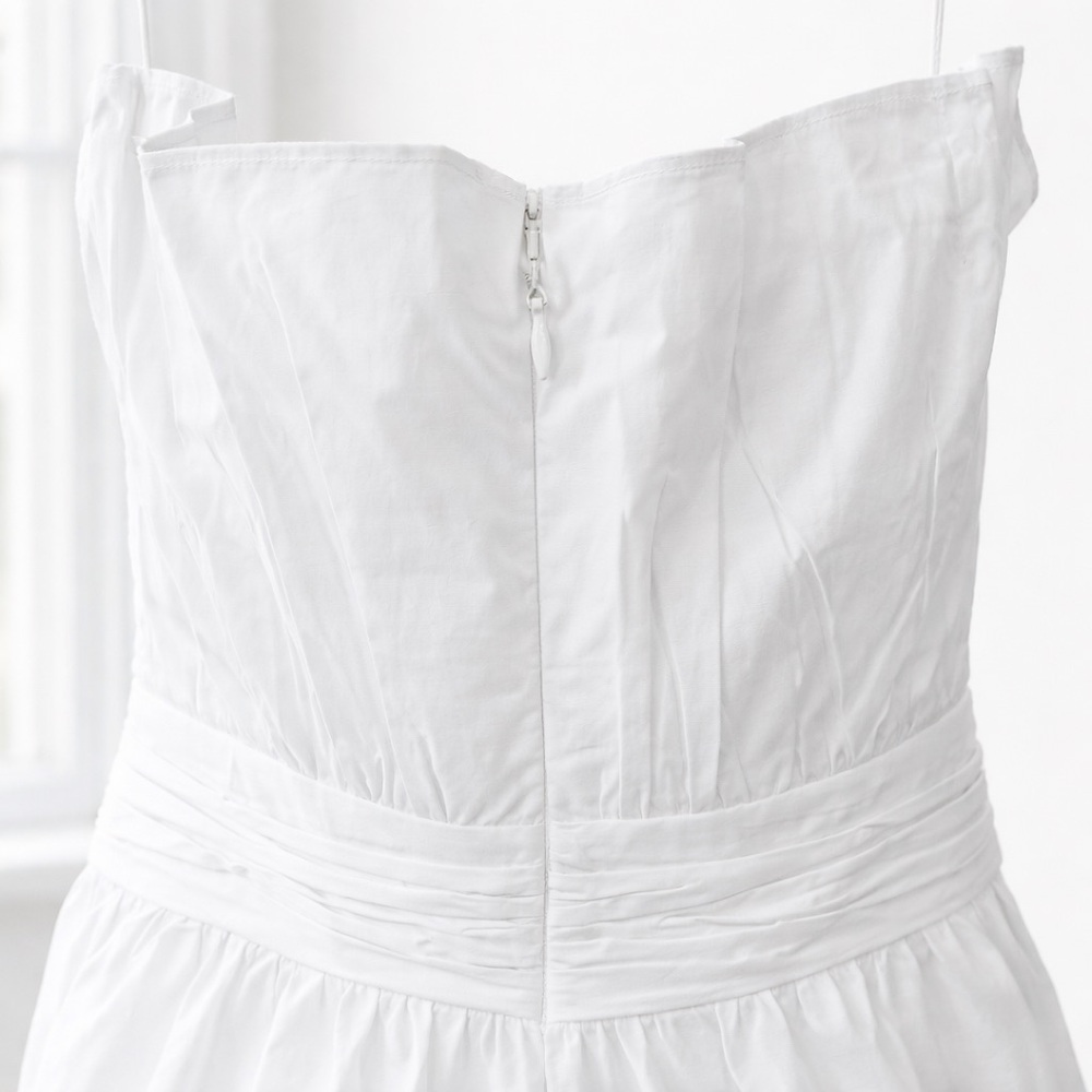day + mood White Strapless Cotton Dress | Bridal Shower, Graduation |NWT Size M - Picture 2 of 4